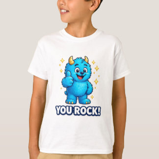 You Rock Blå Monster Tummen Upp Superstjärna T Shirt