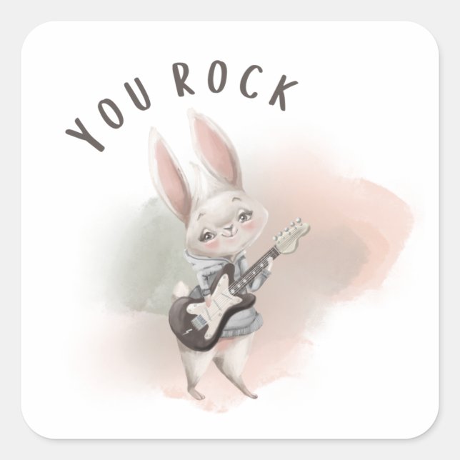 You Rock Bunny Klistermärke (Framsida)