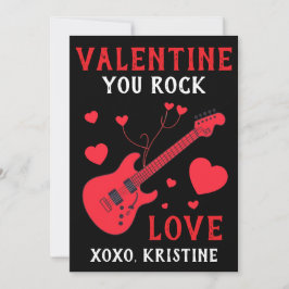 You Rock Electric Guitar Kids Valentines Day Note Julkort