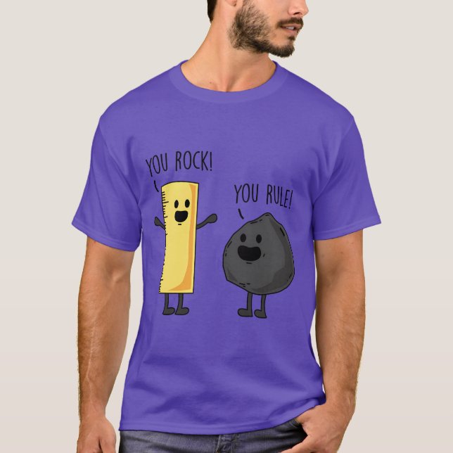 You rock You rule Funny cartoon T Shirt (Framsida)