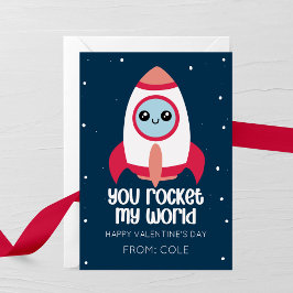 You Rocket My World Kids Valentine’s Day Card Anteckningskort