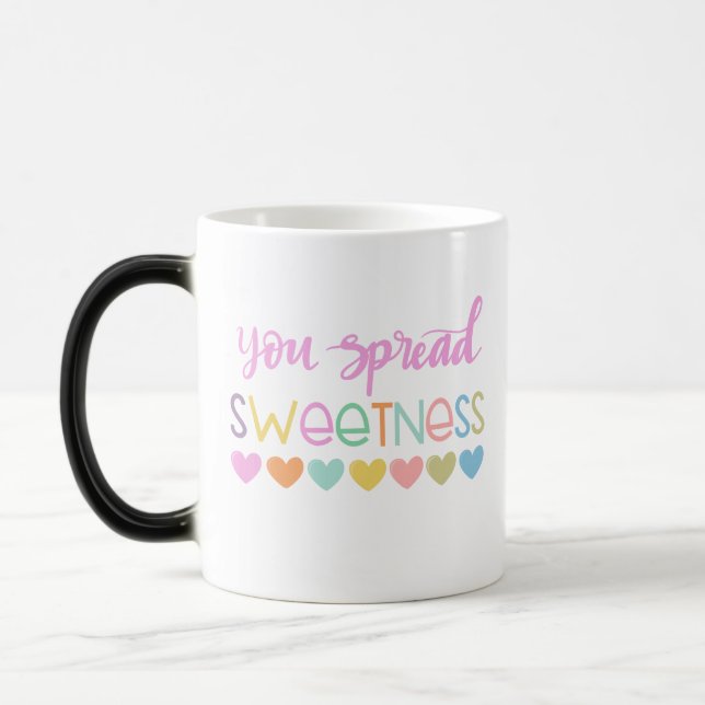 You Spread Sweetness – Cute Pastel Quote Design fo Magisk Mugg (Vänster)
