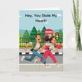 "You Stole My Heart" Valentine card Helgkort