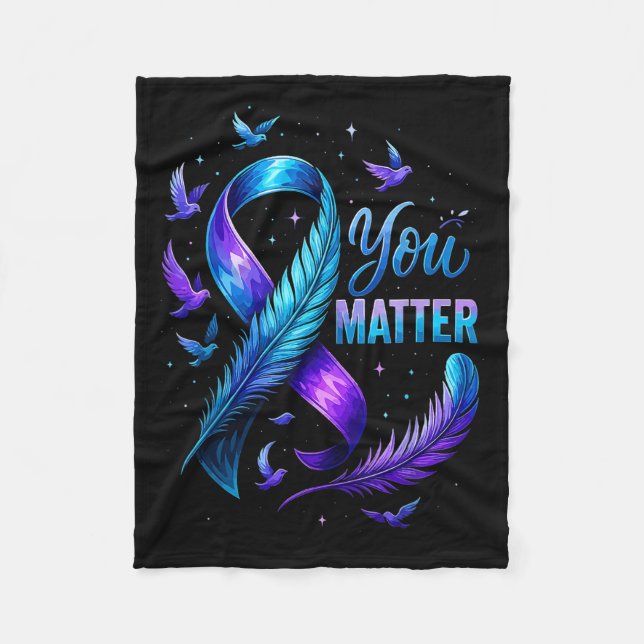 You Suicide Awareness Ribbon Butterfly For Women M Fleecefilt (Framsidan)