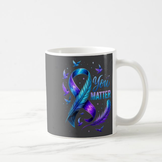 You Suicide Awareness Ribbon Butterfly For Women M Kaffemugg (Höger)