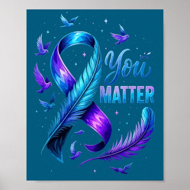 You Suicide Awareness Ribbon Butterfly For Women M Poster (Framsidan)