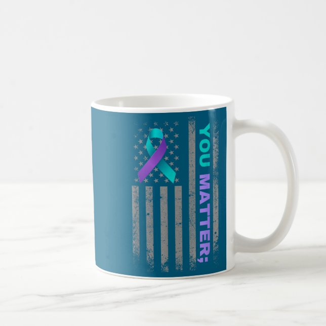 You Suicide Prevention Awareness American Flag Rib Kaffemugg (Höger)