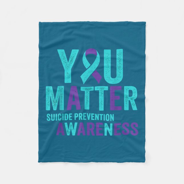 You Suicide Prevention Awareness Ribbon  Fleecefilt (Framsidan)