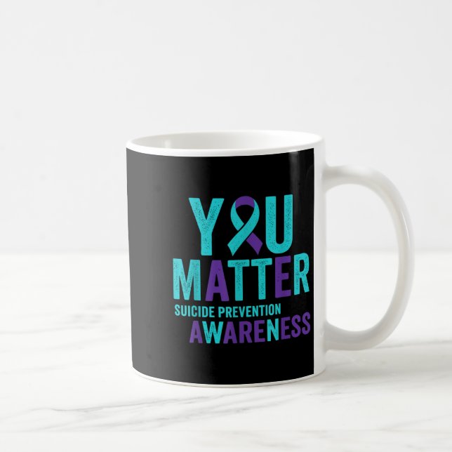 You Suicide Prevention Awareness Ribbon  Kaffemugg (Höger)