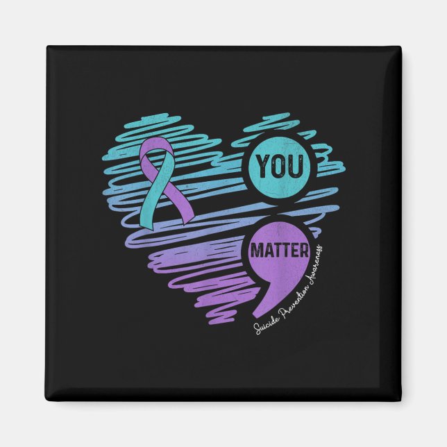 You Suicide Prevention Awareness Semicolon Suprt  Magnet (Framsidan)