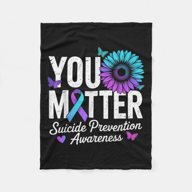 You Suicide Prevention Awareness Teal &amp; Purple Fleecefilt (Framsidan)