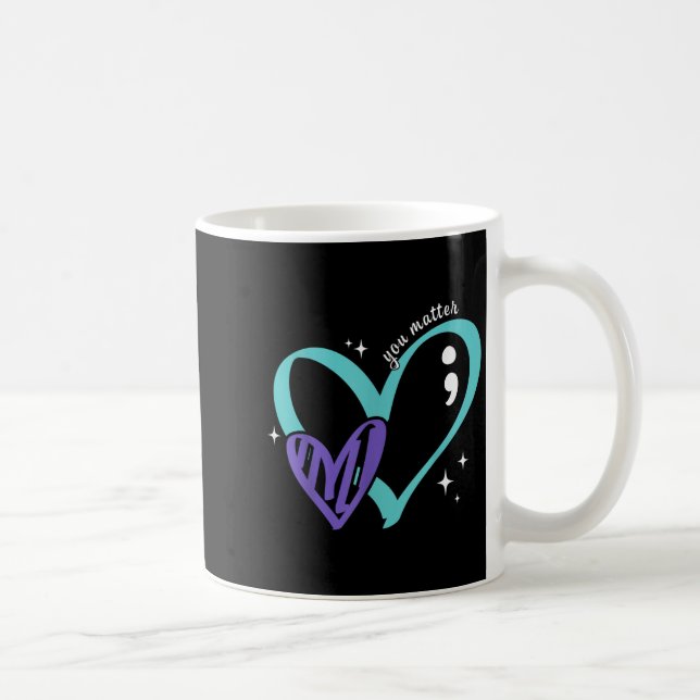 You Suicide Prevention Awareness Teal &amp; Purple Kaffemugg (Höger)