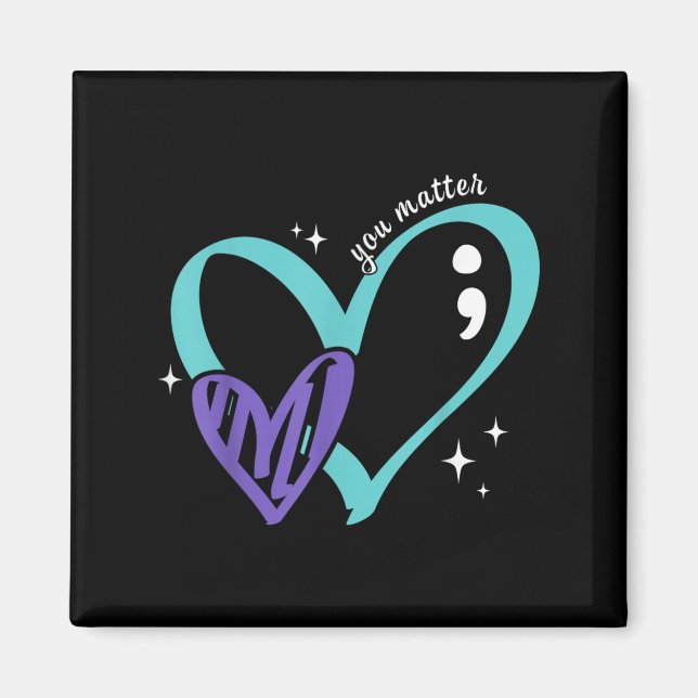 You Suicide Prevention Awareness Teal &amp; Purple Magnet (Framsidan)