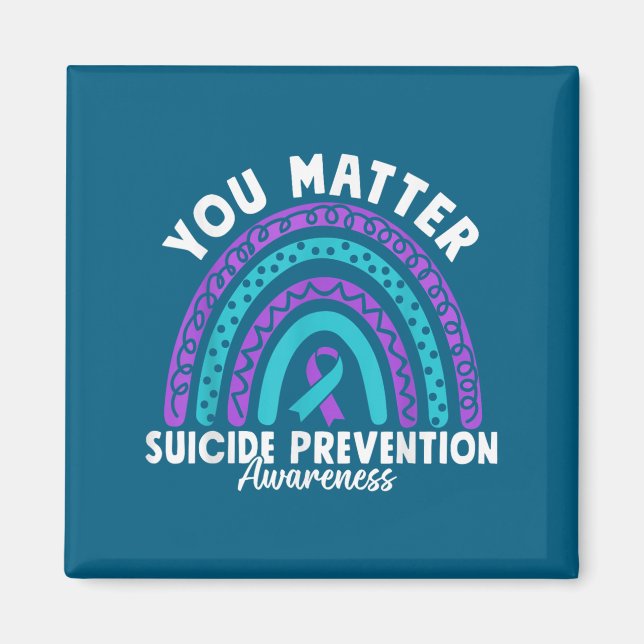 You Suicide Prevention Awareness Teal &amp; Purple Magnet (Framsidan)