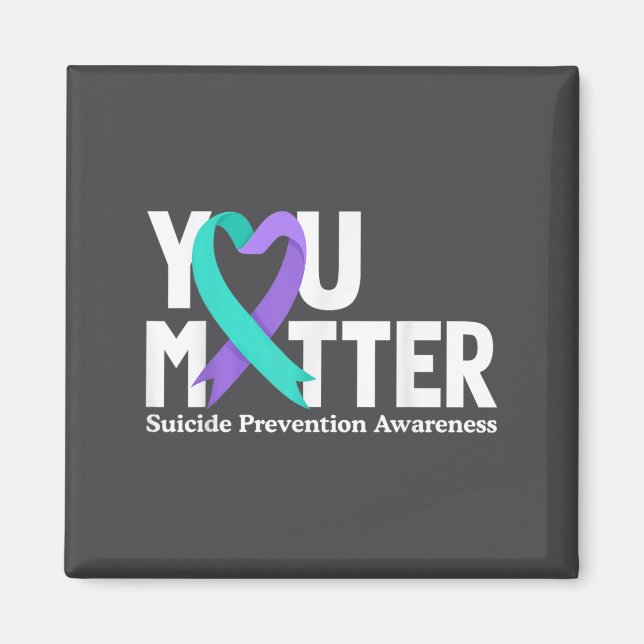 You Suicide Prevention Awareness Teal &amp; Purple Magnet (Framsidan)