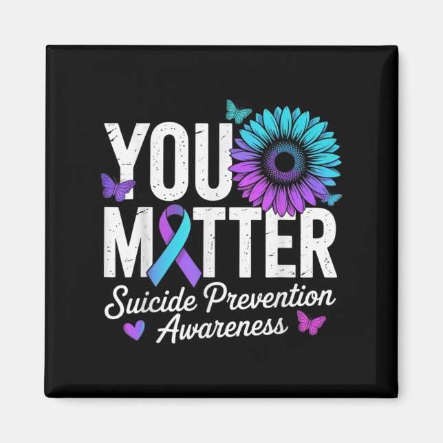 You Suicide Prevention Awareness Teal &amp; Purple Magnet (Framsidan)
