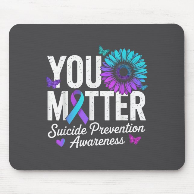 You Suicide Prevention Awareness Teal &amp; Purple Musmatta (Framsidan)