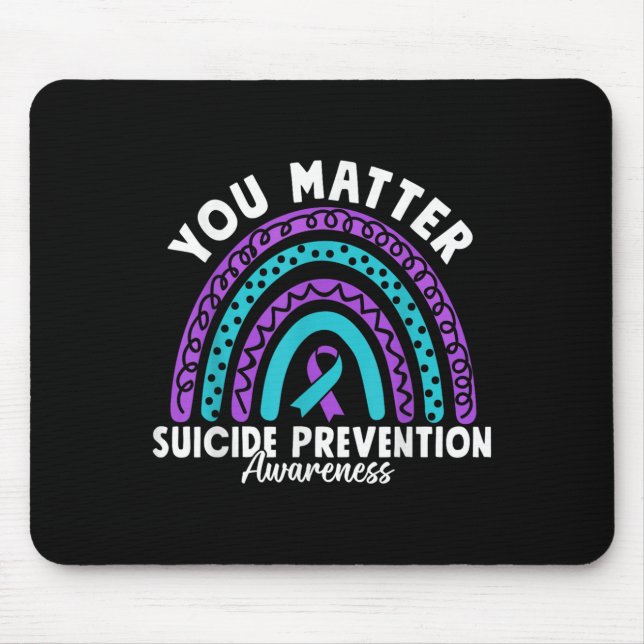 You Suicide Prevention Awareness Teal &amp; Purple Musmatta (Framsidan)