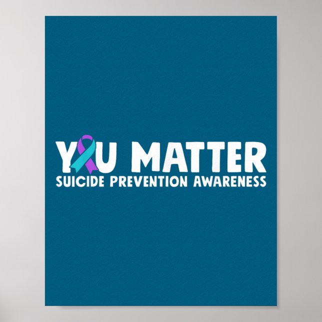 You Suicide Prevention Awareness Teal Purple  Poster (Framsidan)