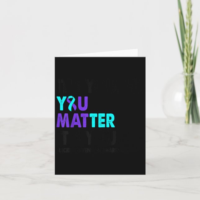 You Suicide Prevention Awareness Teal Purple Ribbo Kort (Framsida)