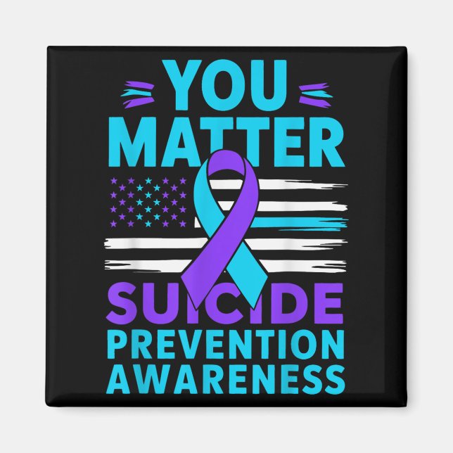 You Suicide Prevention Awareness Teal Purple Ribbo Magnet (Framsidan)