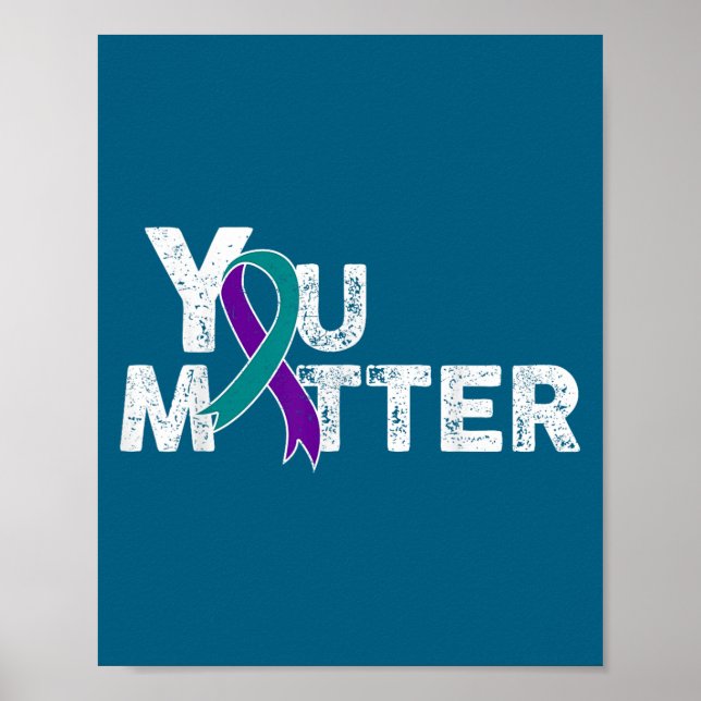 You Suicide Prevention Month Teal Purple Ribbon Gi Poster (Framsidan)