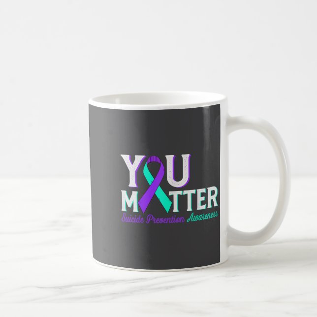 You Suicide Prevention Teal &amp; Purple Awareness Kaffemugg (Höger)