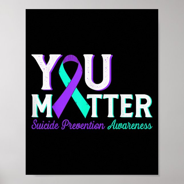 You Suicide Prevention Teal &amp; Purple Awareness Poster (Framsidan)