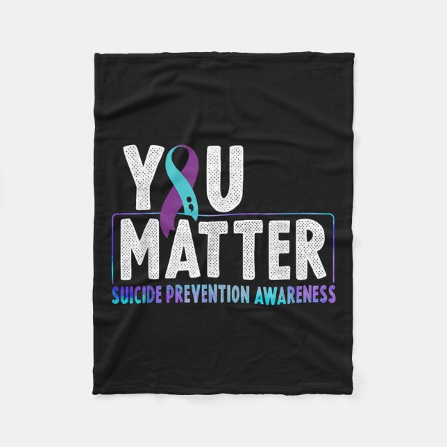 You - Suicide Prevention Teal Purple Awareness Rib Fleecefilt (Framsidan)