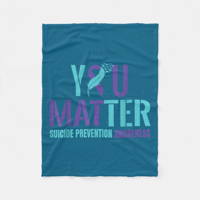You - Suicide Prevention Teal Purple Awareness Rib Fleecefilt (Framsidan)
