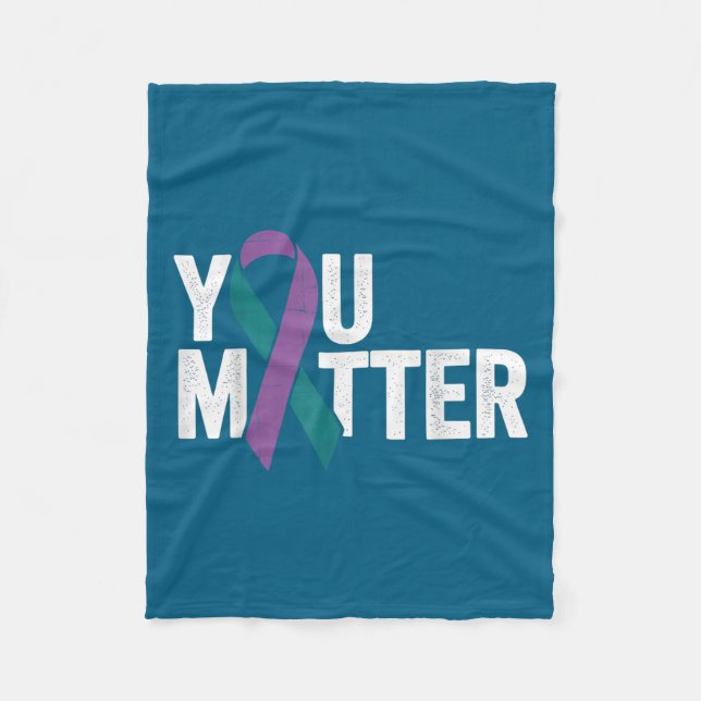 You - Suicide Prevention Teal Purple Awareness Rib Fleecefilt (Framsidan)