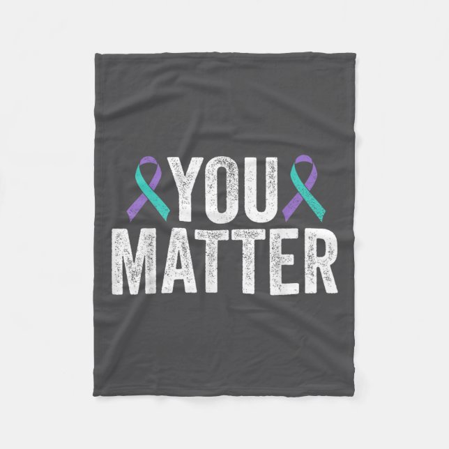 You - Suicide Prevention Teal Purple Awareness Rib Fleecefilt (Framsidan)