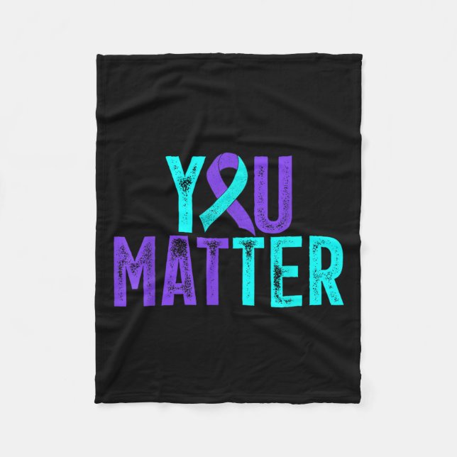 You - Suicide Prevention Teal Purple Awareness Rib Fleecefilt (Framsidan)