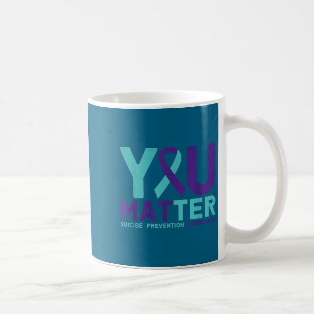 You - Suicide Prevention Teal Purple Awareness Rib Kaffemugg (Höger)