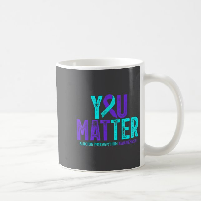 You - Suicide Prevention Teal Purple Awareness Rib Kaffemugg (Höger)