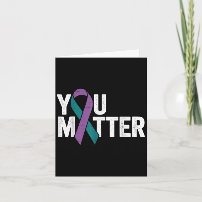 You - Suicide Prevention Teal Purple Awareness Rib Kort (Framsida)