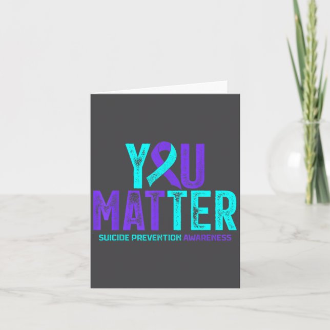 You - Suicide Prevention Teal Purple Awareness Rib Kort (Framsida)