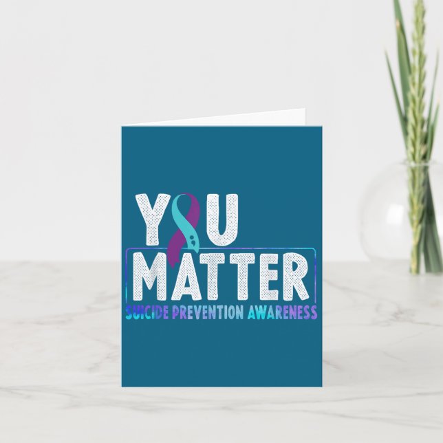 You - Suicide Prevention Teal Purple Awareness Rib Kort (Framsida)