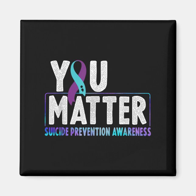 You - Suicide Prevention Teal Purple Awareness Rib Magnet (Framsidan)