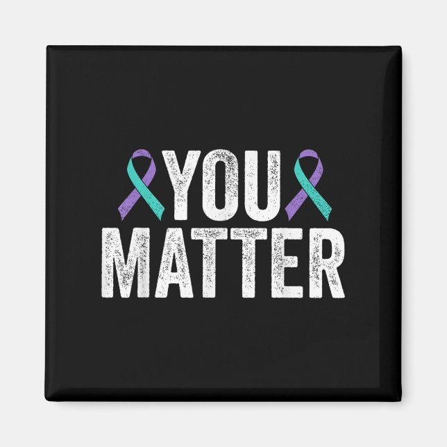 You - Suicide Prevention Teal Purple Awareness Rib Magnet (Framsidan)
