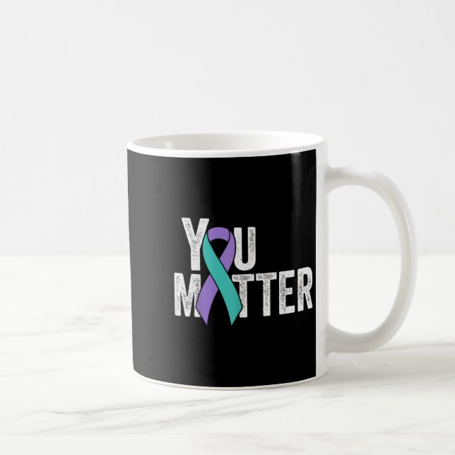 You Suicide Prevention Teal Purple Awareness Ribbo Kaffemugg (Höger)