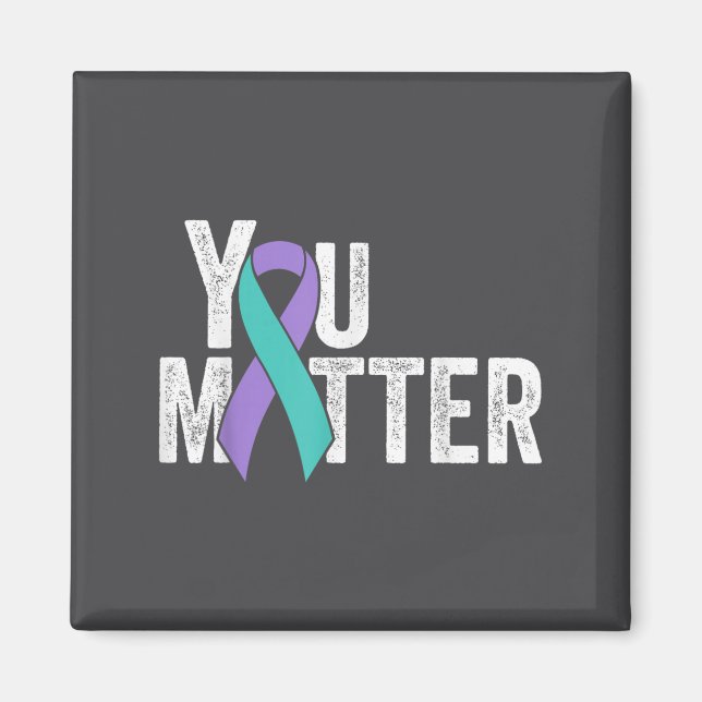 You Suicide Prevention Teal Purple Awareness Ribbo Magnet (Framsidan)