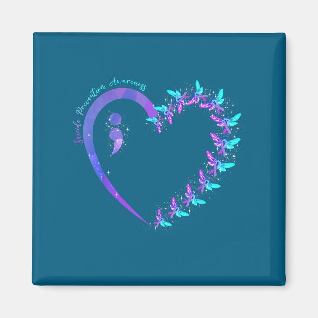You Suicide Prevention Teal Purple Awareness Ribbo Magnet (Framsidan)