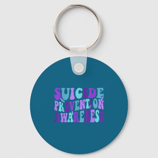 You Suicide Prevention Teal Purple Awareness Ribbo Nyckelring (Framsida)