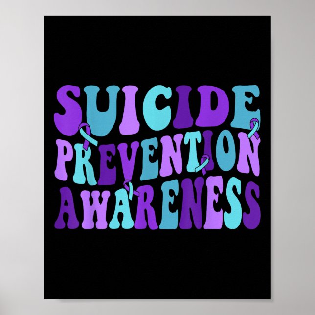 You Suicide Prevention Teal Purple Awareness Ribbo Poster (Framsidan)