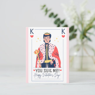 You Suit Me King of Hearts Valentine Anteckningskort