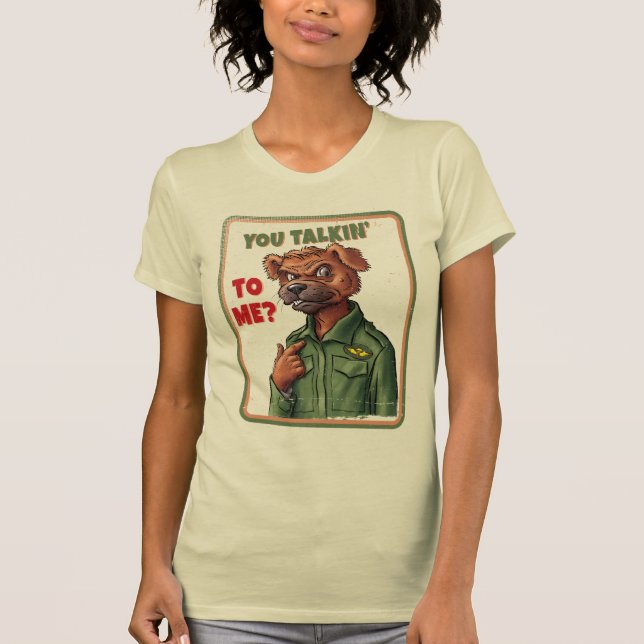 You Talkin’ to Me? – Angry Dog Cartoon T Shirt (Framsida)