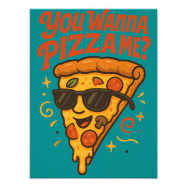 You Wanna Pizza Me Funny Retro Design Fototryck