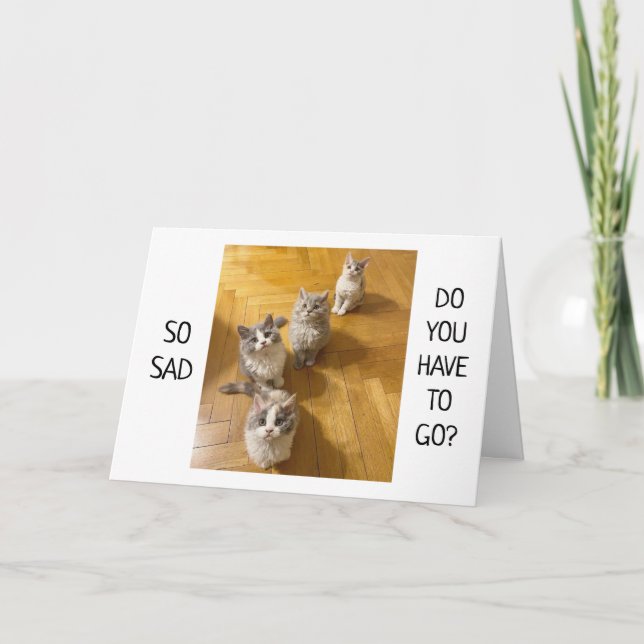 **YOU WILL BE MISSED** SAYING GOOD-BYE  CARD KORT (Framsida)