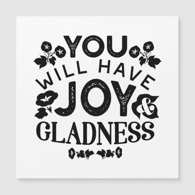 You Will Have Joy and Gladness Inspirational Quote (Framsida)